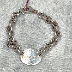 Tiffany & Co. Oval Plaque PLEASE RETURN TO TIFFANY Bracelet .925